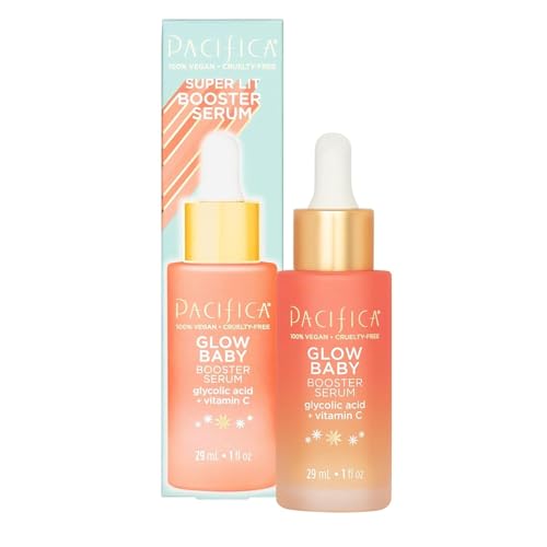 Pacifica Beauty, Glow Baby Booster Serum For Face, Vitamin C and Glycolic Acid, Brightens and Supports, For All Skin Types, Fragrance Free, Clean Skin Care, Vegan & Cruelty Free , 1 Fl Oz