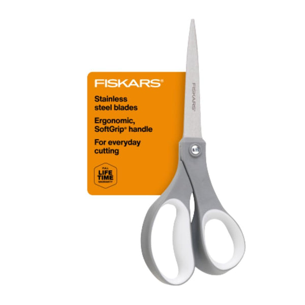 Fiskars All Purpose Scissors, High Performance Cutting, Stainless Steel Blades, Ergonomic and Comfort Handles, Perfect for Arts and Crafts and the Office, Scissors for Office