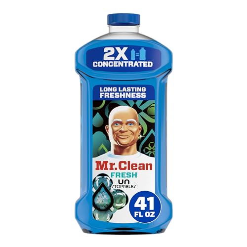 Mr. Clean 2X Concentrated Multi Surface Cleaner with Unstopables Fresh Scent, All Purpose Cleaner, 41 fl oz