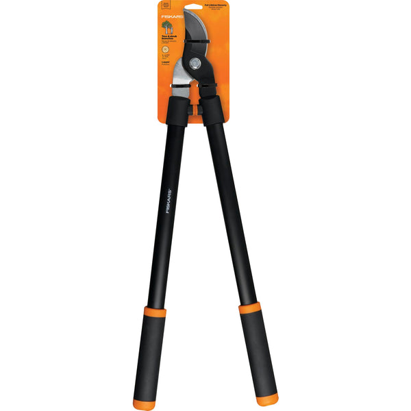 Fiskars 28" Loppers for Tree Trimming, Heavy Duty, Rust-Resistant Sharp Bypass Steel Blade Loppers, Branch Cutter up to 1.5" Diameter Cut Capacity, Shock-Absorbing Handle, Garden Tools