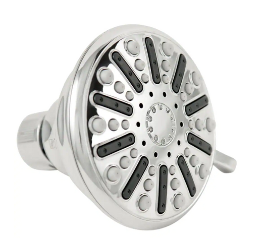 3-Spray Patterns 3.5in. Single Wall Mount Fixed Adjustable Shower Head in Chrome