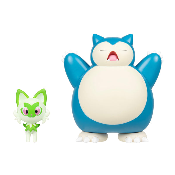 Pokemon Battle Figure 2 Pack - 2-Inch Sprigatito and 4.5-Inch Snorlax Battle Ready Figures