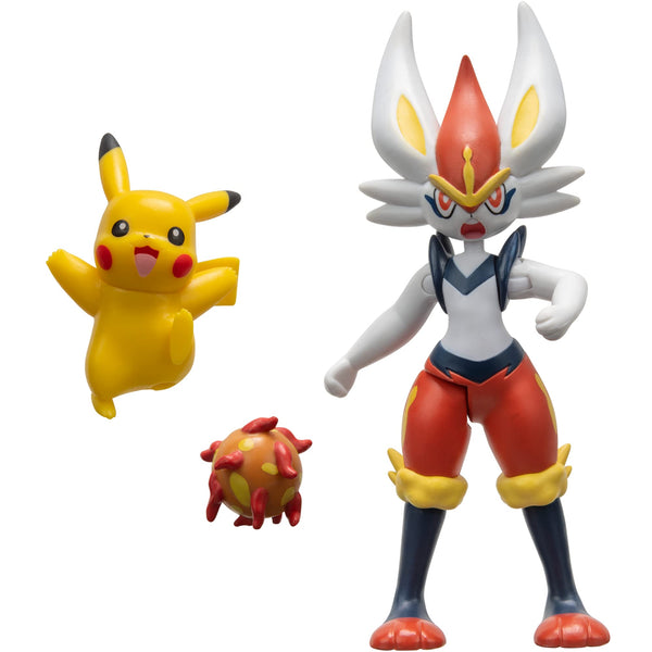 Pokémon Battle Figure 2 Pack - Features 4.5-Inch Cinderace and 2-Inch Pikachu Battle Figures with Accessory - Amazon Exclusive