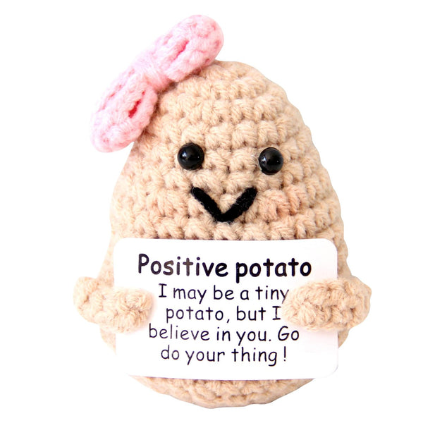 qyqkfly Mini Cute Funny Positive Life Potato Tomato Eggplant Onion Cute Animals Creative Knitted Holding Card Crochet Birthday Christmas Girls Gift Party Decor