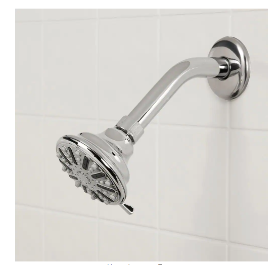 3-Spray Patterns 3.5in. Single Wall Mount Fixed Adjustable Shower Head in Chrome