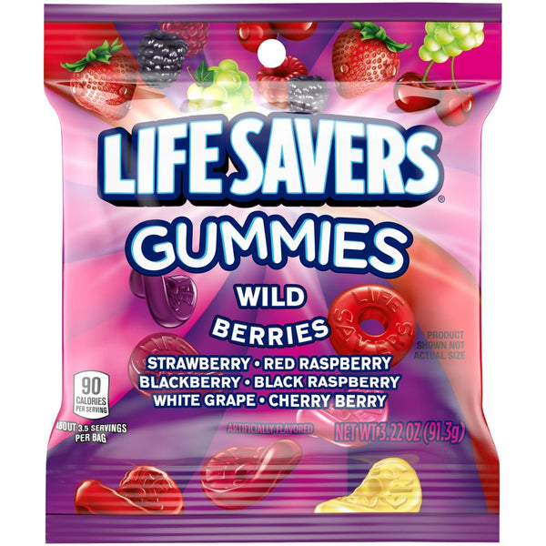 LIFE SAVERS Wild Berries Gummy Candy, 3.22 oz Bags (Pack of 12)