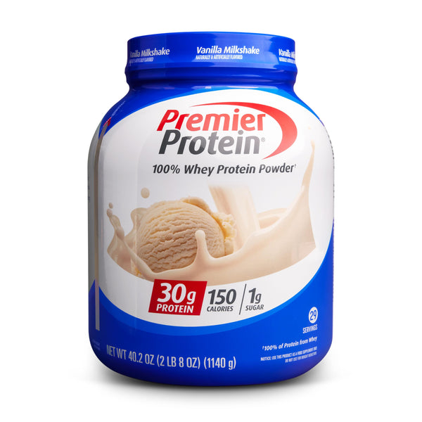 Premier Protein Protein Powder, 30g Protein, 1g Sugar, No Soy Ingredients, Gluten Free, Vanilla Milkshake, 29 Servings, 40.2oz