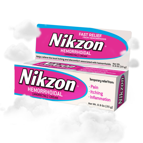 Nikzon Hemorrhoid Cream | Double Effect for Pain & Swelling, Numbs Irritated Anorectal Area, Soothing & Fast-Acting Formula, Dual-Action Hemorrhoid Treatment, 0.9 Oz, 1-Pack