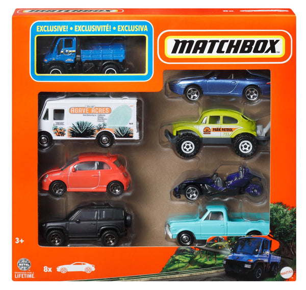 Matchbox Toy Cars or Trucks 8-Pack, Set of 8 Die-Cast 1:64 Scale Vehicles, Themed Multipack, Including 1 Exclusive (Styles May Vary)