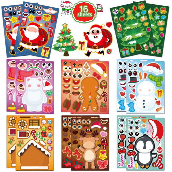 Christmas Stickers for Kids -Stocking Stuffers for Kids- Crafts DIY Stickers for Kid - Xmas Decorations,Christmas Party Favors for Boys and Girls Ages 3 4 5 6 7 8