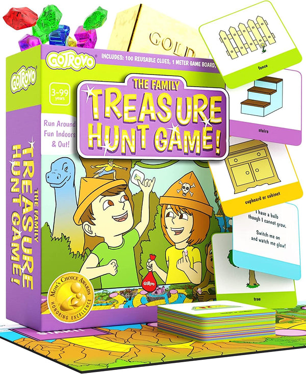 GOTROVO The Family Treasure Hunt Game! Active Search and Find Treasure Hunt Game for Kids | Best Cooperative Board Games for Kids Ages 4-8