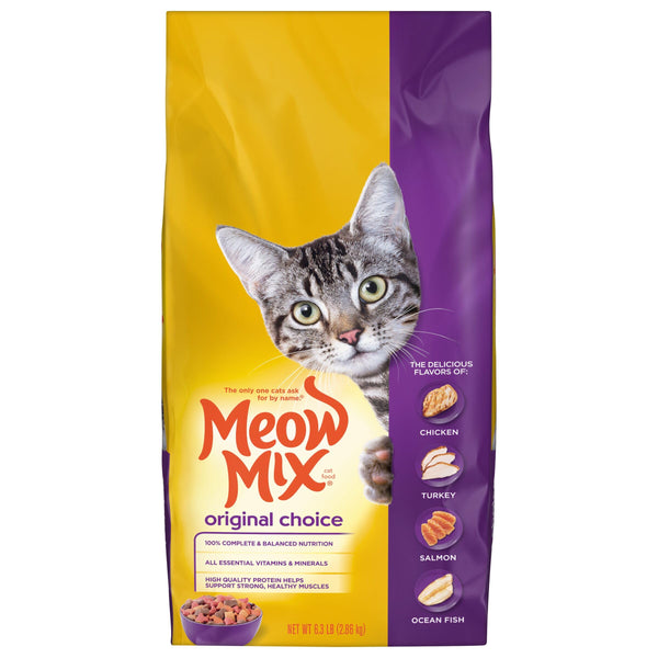 Meow Mix Original Choice Dry Cat Food, 6.3 Pound, Complete & Balanced Nutrition