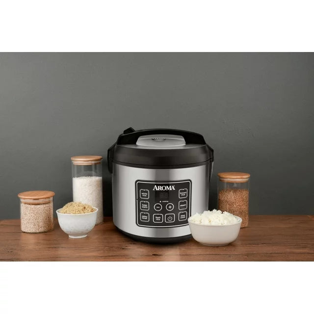 Aroma® 20-Cup Programmable Rice & Grain Cooker and Multi-Cooker, New