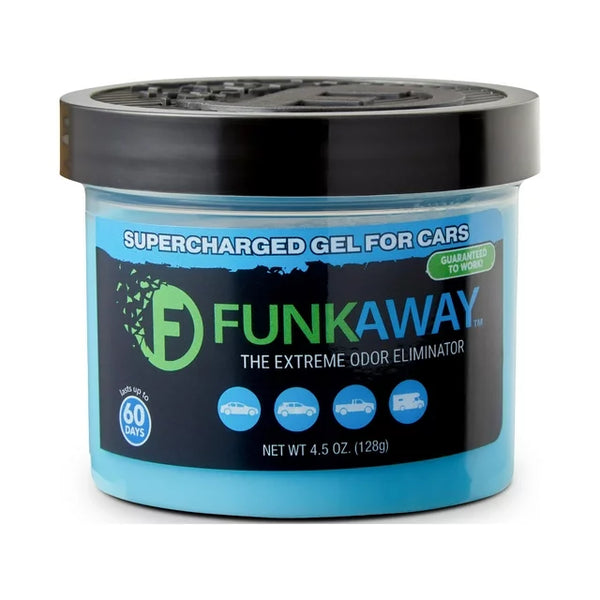 FunkAway Supercharged Gel for Cars, 4.5 oz., Extreme Odor Eliminator Soaks up and Removes Smells