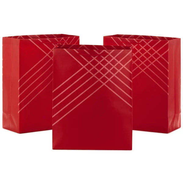 Hallmark 14" Extra Large Red Gift Bag Bundle (Pack of 3) for Birthdays, Graduations, Mother's Day, Father's Day, Valentine's Day, Baby Showers