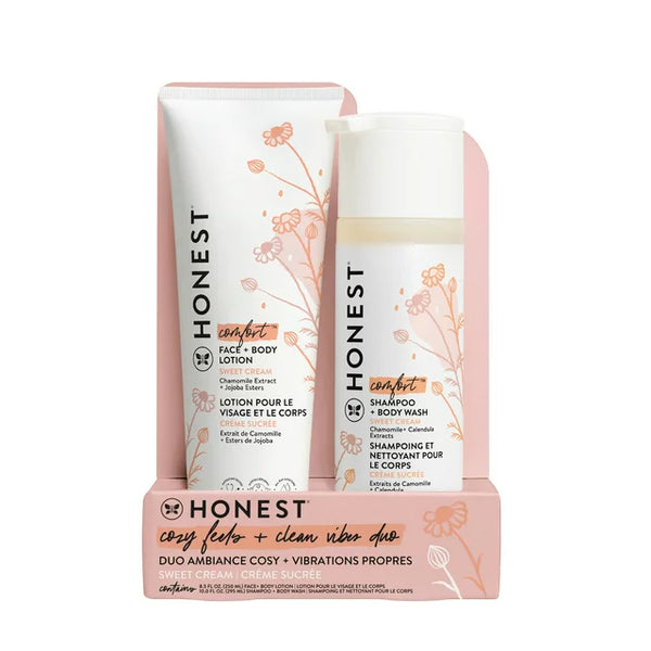 The Honest Company Baby Shampoo + Lotion Set, Sweet Cream, Comfort, 18.5 fl. oz