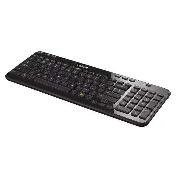 Logitech K360 Wireless USB Desktop Keyboard — Compact Full Keyboard, 3-Year Battery Life (Glossy Black)