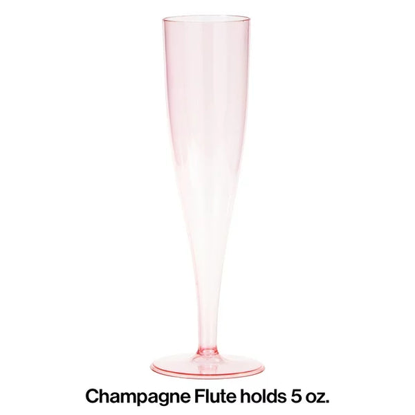 Way to Celebrate Pink Plastic Champagne Glasses 4 Ct, 5 Ounces