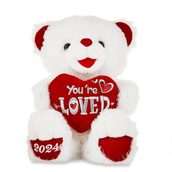 10in White Sweetheart Teddy Plush Toy for Adult, Way to Celebrate!