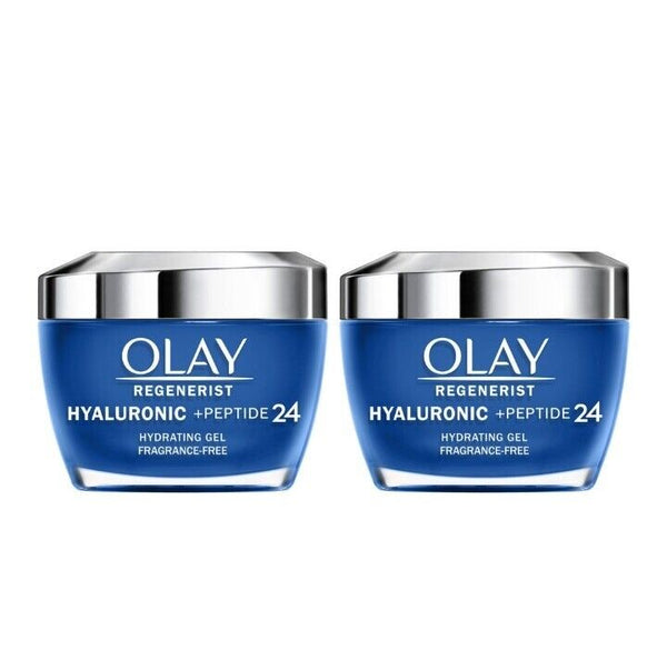 Olay Regenerist Hyaluronic + Peptide 24 Gel Face Moisturizer, 1.7 Ounce (2 Pack)